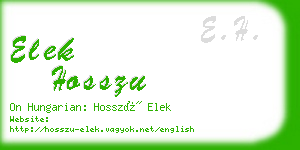 elek hosszu business card